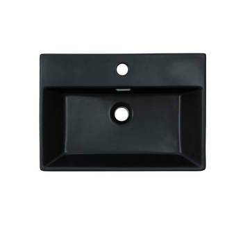 ML-Design wastafel zwart mat, 510x360x130 mm, rechthoekig, keramiek