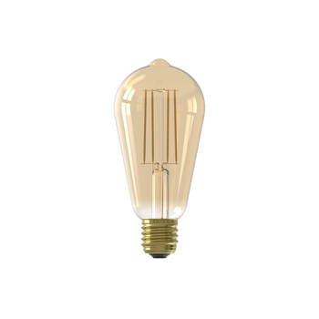 Calex Filament LED Lamp - E27 - Rustiek - Vintage Lichtbron - Goud - Warm Wit Licht - Dimbaar - 3.5W