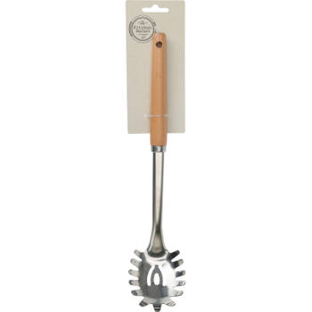 Keukengerei spaghetti opscheplepel RVS steel en houten handvat 32 cm - Keuken gardes