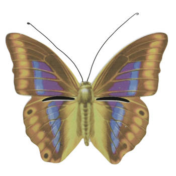 Bruin/geel vlinder insectenhotel 20 cm - Insectenhotel