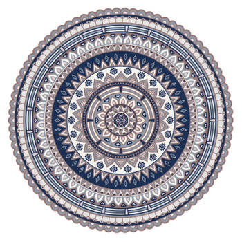 Ibiza stijl ronde placemats van vinyl D38 cm blauw - Placemats