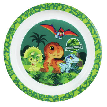 Kunststof ontbijtbordje plat Jurassic World dinosaurus 22 cm - Kinderservies