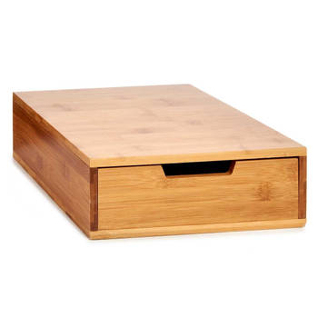 Koffie cup/capsule houder/dispenser lade bamboe hout 30 x 30 x 10 cm - Koffiecuphouders