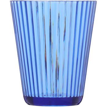 Blokker SP kunststof glas ribbel - blauw - 30 cl