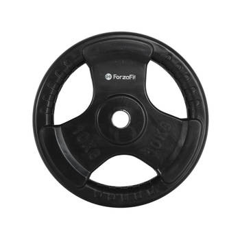 ForzaFit halterschijf rubber - Boring 30 mm - 10 kg