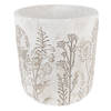 HAES DECO - Bloempot Ø 20x21 cm Beige Steen Rond Plantenpot Decoratie Pot