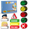 ATWAM Scrum Whiteboard Magneten - 60 stk. - voor Whiteboard, Magneetbord - Herschrijfbare Magneten - Smiley Accessoires