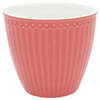 GreenGate Beker (Latte cup) Alice Coral 300 ml - Ø 10 cm - Koraal servies