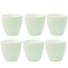 Set van 6x Stuks Beker (latte cup) GreenGate Alice lichtgroen 300 ml - Ø 10 cm