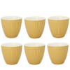 Set van 6x Stuks Beker (latte cup) GreenGate Alice honey mosterd 300 ml Ø 10 cm