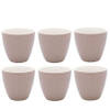 Set van 6x Stuks Beker (latte cup) GreenGate Alice hazelnut bruin 300ml Ø 10cm