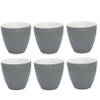 Set van 6x Stuks Beker (latte cup) GreenGate Alice Nordic stone grijs 300 ml - Ø 10 cm