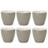 Set van 6x Stuks Beker (latte cup) GreenGate Alice warm grijs 300 ml - Ø 10 cm