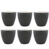 Set van 6x Stuks Beker (latte cup) GreenGate Alice donkergrijs 300 ml - Ø 10 cm