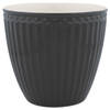 GreenGate beker (latte cup) Alice donkergrijs 300 ml - Ø 10 cm