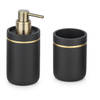 Badkamer set Black & Gold - Zeeppompje & Beker - Goud / Zwart