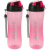 2x stuks bidon drinkfles/waterfles roze 700 ml - Drinkflessen