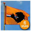 Oranje Versiering 6 stuks Oranje Vlag 60 x 90 cm EK/WK Voetbal Holland met leeuw