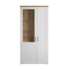 Shade vitrinekast 95 x 194 cm 2 deuren wit dennenhout decor, eiken decor.