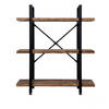 Wandkast Stoer metaal hout industrieel design open boekenkast 101 cm hoog zwart