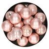 32x stuks kunststof kerstballen zacht roze 4 cm - Kerstbal