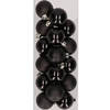 16x stuks kunststof kerstballen zwart 4 cm - Kerstbal
