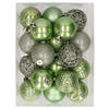 37x stuks kunststof kerstballen lichtgroen 6 cm glans/mat/glitter mix - Kerstbal