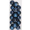 16x stuks kunststof kerstballen donkerblauw 4 cm - Kerstbal