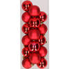 16x stuks kunststof kerstballen rood 4 cm - Kerstbal