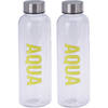 2x stuks bidon drinkfles/waterfles geel 500 ml met schroefdop - Drinkflessen