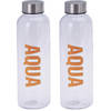 2x stuks bidon drinkfles/waterfles oranje 500 ml met schroefdop - Drinkflessen