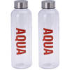 2x stuks bidon drinkfles/waterfles rood 500 ml met schroefdop - Drinkflessen