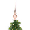 Glazen kerstboom piek/topper zacht roze glans 26 cm - kerstboompieken