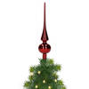 Glazen kerstboom piek/topper bordeaux rood glans 26 cm - kerstboompieken