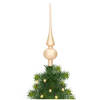 Glazen kerstboom piek/topper champagne mat 26 cm - kerstboompieken