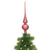 Glazen kerstboom piek/topper velvet roze mat 26 cm - kerstboompieken