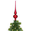 Glazen kerstboom piek/topper bordeaux rood mat 26 cm - kerstboompieken