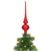 Glazen kerstboom piek/topper rood mat 26 cm - kerstboompieken