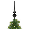 Glazen kerstboom piek/topper zwart mat 26 cm - kerstboompieken