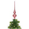 Glazen kerstboom piek/topper velvet roze glans 26 cm - kerstboompieken