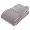 Groot fleece deken/fleeceplaid grijs 230 x 180 cm polyester - Plaids