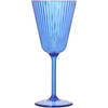 Blokker SP kunststof wijnglas ribbel - blauw - 19 cl
