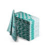 Theedoekset Blok 60 x 65 cm - groen - 12 stuks - geblokt - blokdoeken - 100% katoen - horeca - 2 emmertjes water