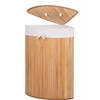 Bathroom Solutions Wasmand - bamboe hout - met deksel - 35 x 35 x 60 cm - 70 liter - Wasmanden