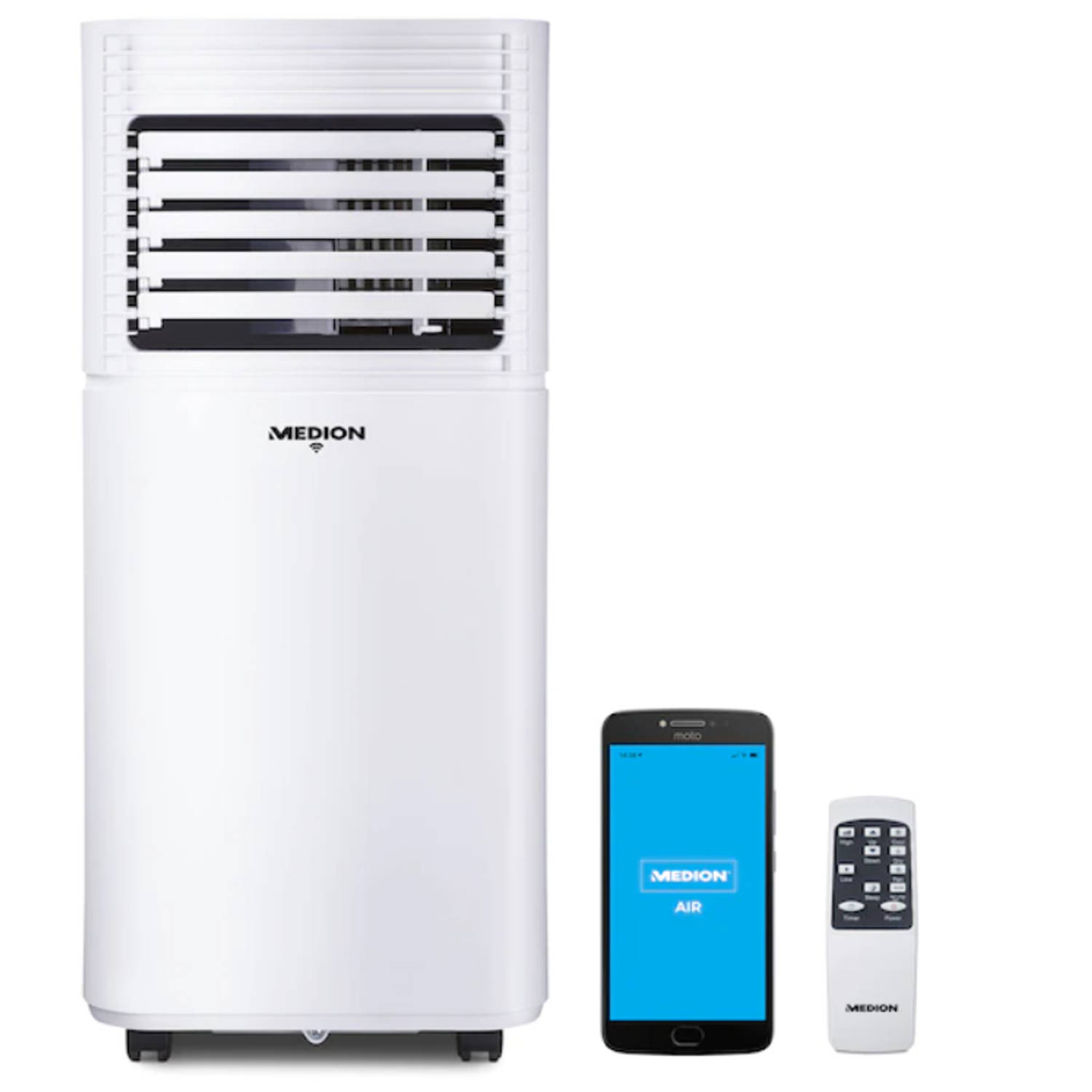 MEDION Smart mobiele airconditioner MD 37215 koelen ontvochtigen en ventileren koelvermogen 7.000 BTU