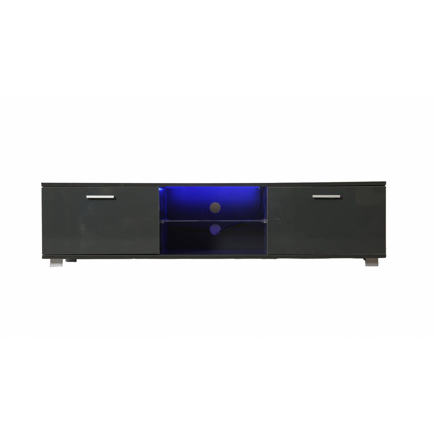 TV meubel kast - dressoir -t led verlichting - 140 cm breed - grijs