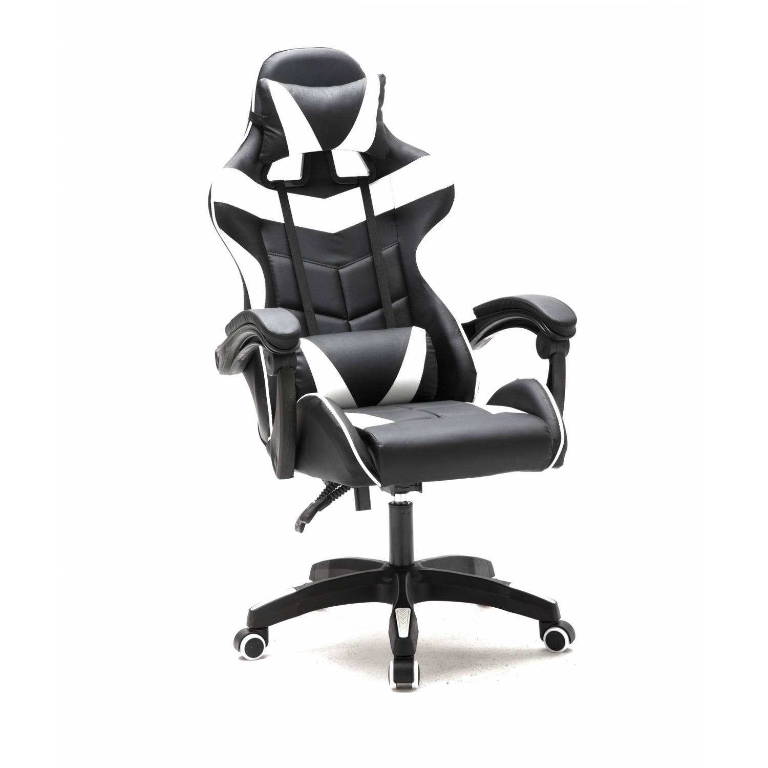 Gamestoel Cyclone - bureaustoel - racing gaming stoel wit zwart | Blokker