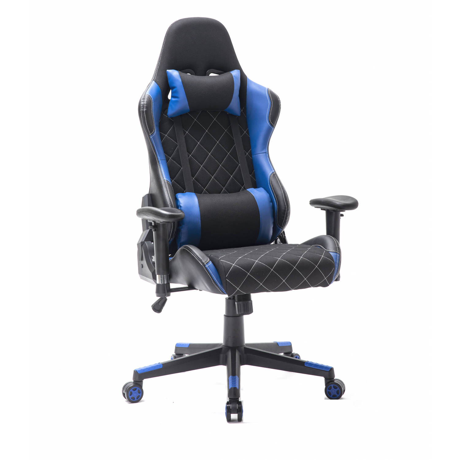 VDD Gamestoel Classic - Bureaustoel tof Bekleding - Zwart Blauw