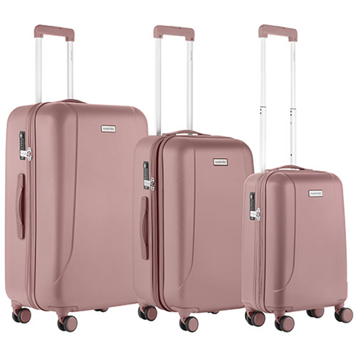 CarryOn Skyhopper kofferset - TSA Trolleyset met OKOBAN - Dubbele wielen - Old Pink