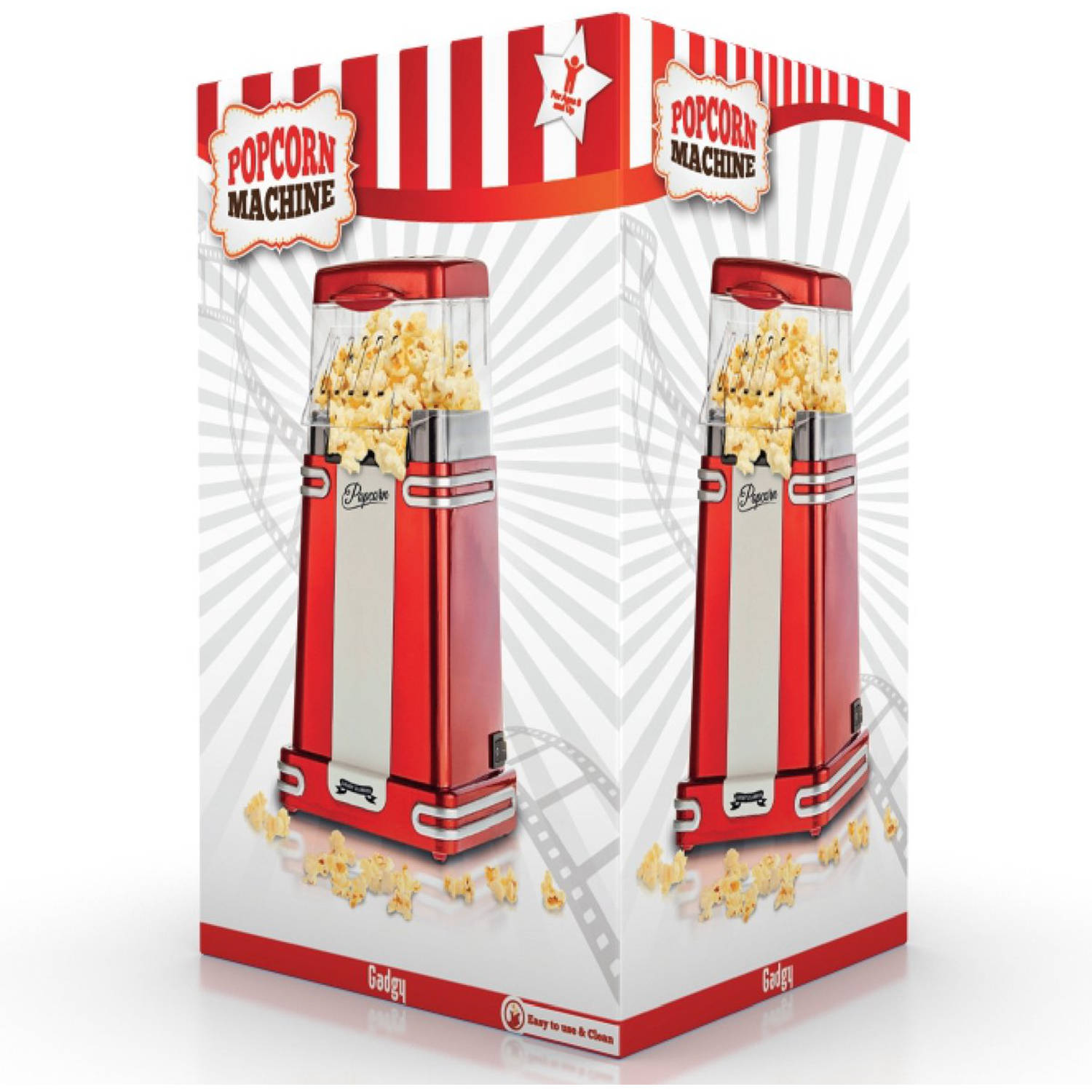 klein Geologie Harden Gadgy Popcorn Machine Retro - Hete Lucht Popcorn Maker- 26,5 x 14 CM -  Funcooking voor Party & Kids | Blokker
